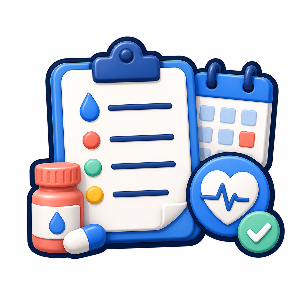 Diabetes Medical Planner (A4) emoji-style icon