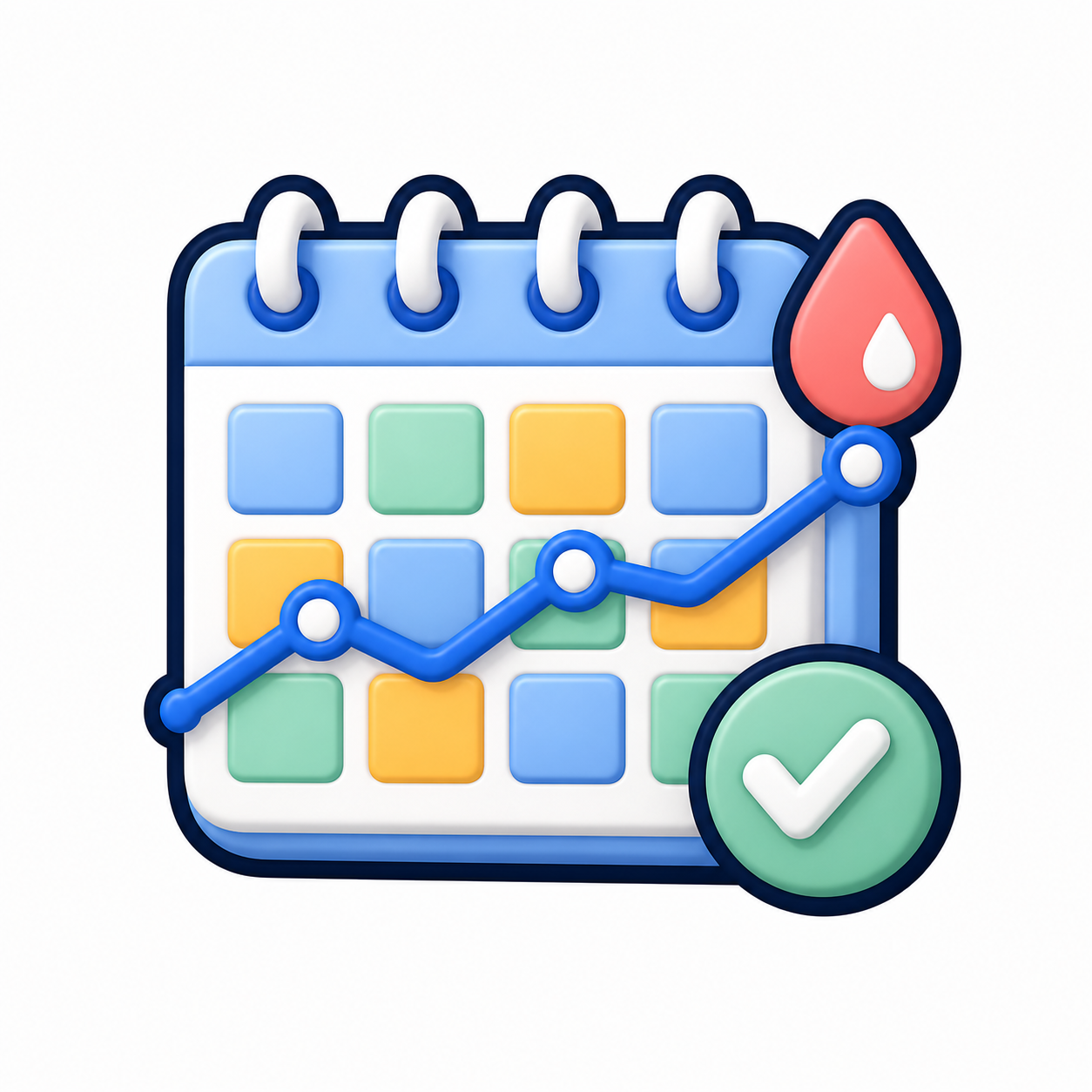 Year-at-a-Glance Diabetes Tracker emoji-style icon